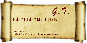 Góliáth Tilda névjegykártya